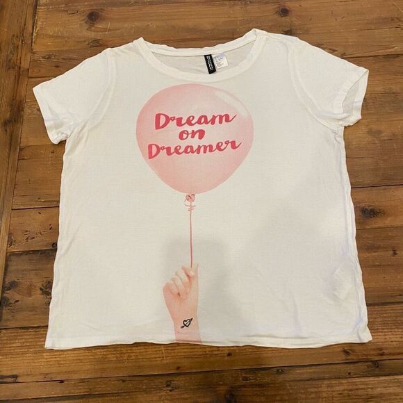 H & M Divided Dream On Dreamer Fashion Oversized Tee Size Small - Picture 9 of 10